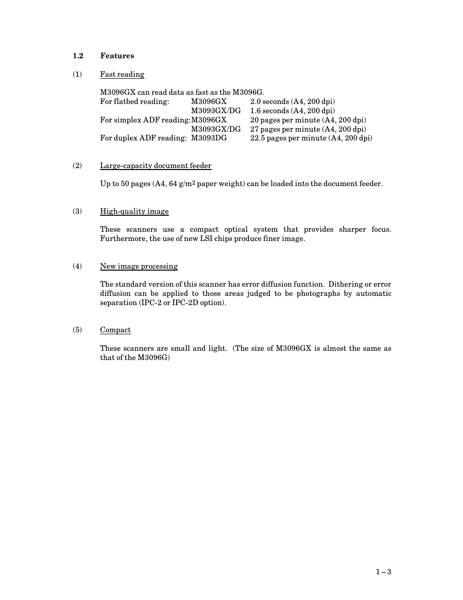 2 features, Features | FUJITSU M3093DG User Manual | Page 15 / 208