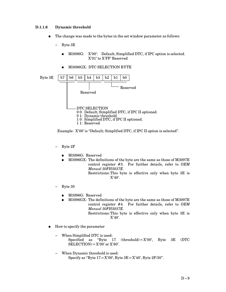 D.1.1.6 dynamic threshold, D $ 9 | FUJITSU M3093DG User Manual | Page 191 / 208