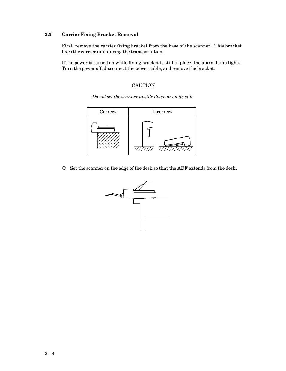 3 carrier fixing bracket removal, Carrier fixing bracket removal | FUJITSU M3093DG User Manual | Page 28 / 208