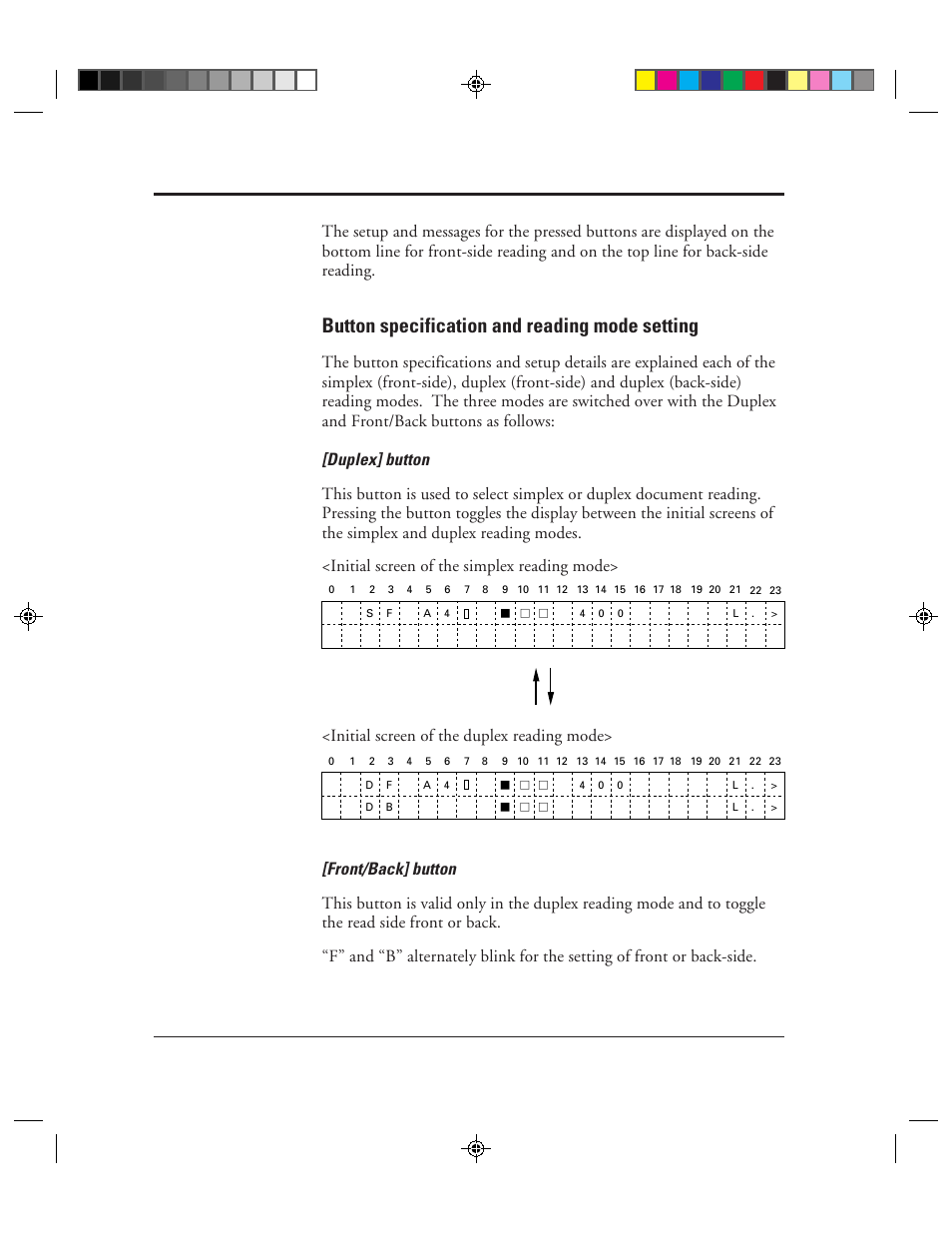 Button specification and reading mode setting, Button specification and reading mode setting -8 | FUJITSU M3099EX/EH User Manual | Page 138 / 228