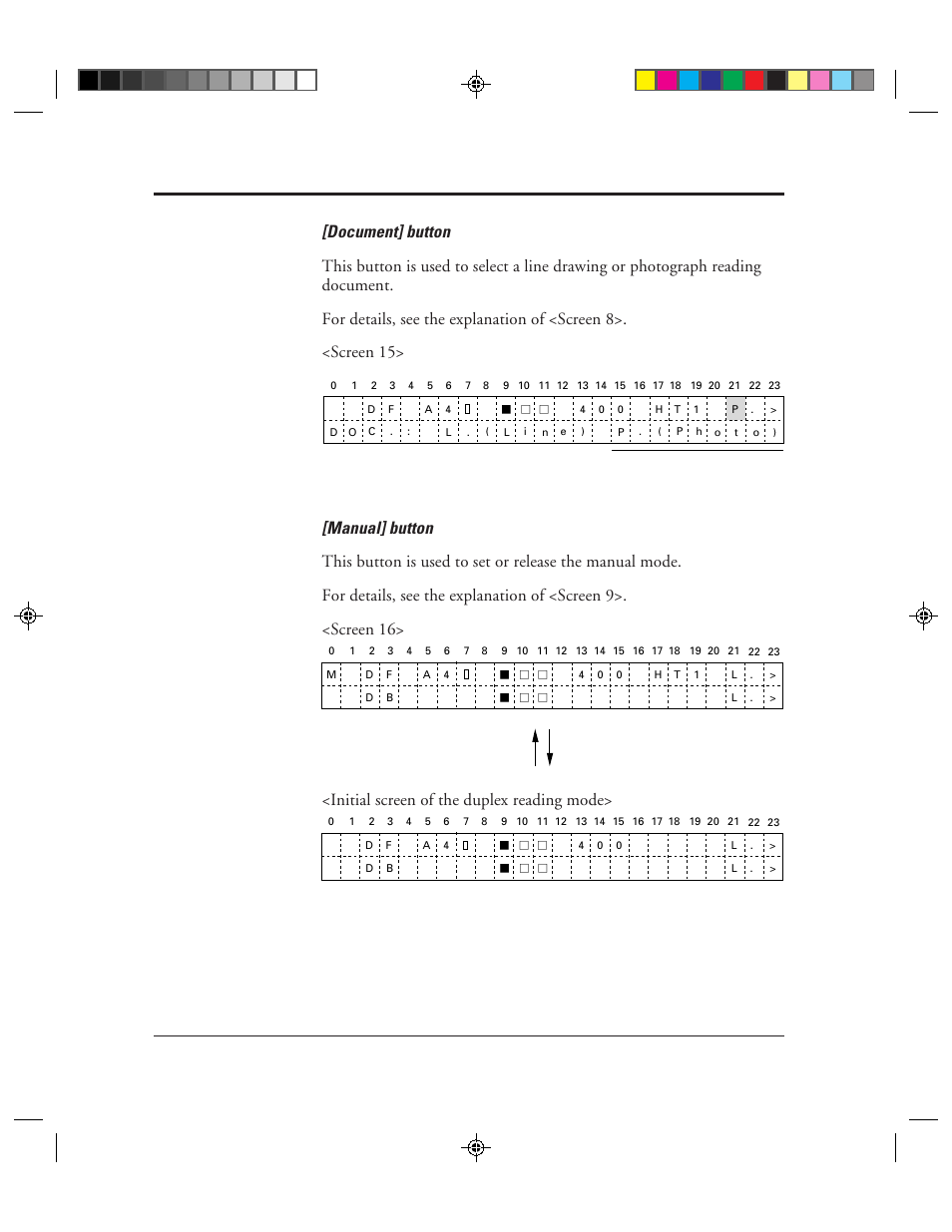 Initial screen of the duplex reading mode | FUJITSU M3099EX/EH User Manual | Page 148 / 228