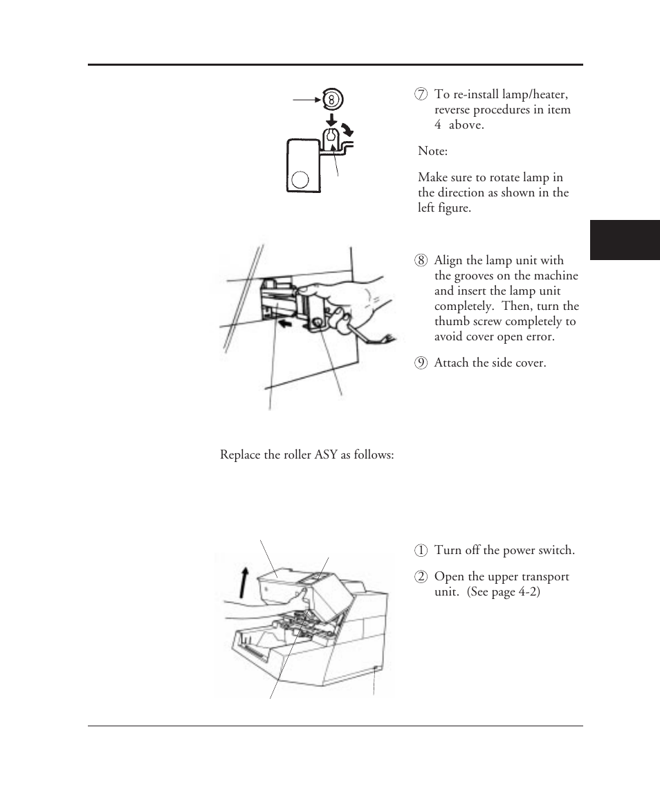 Roller asy replacement, Roller asy replacement -33 | FUJITSU M3099EX/EH User Manual | Page 163 / 228
