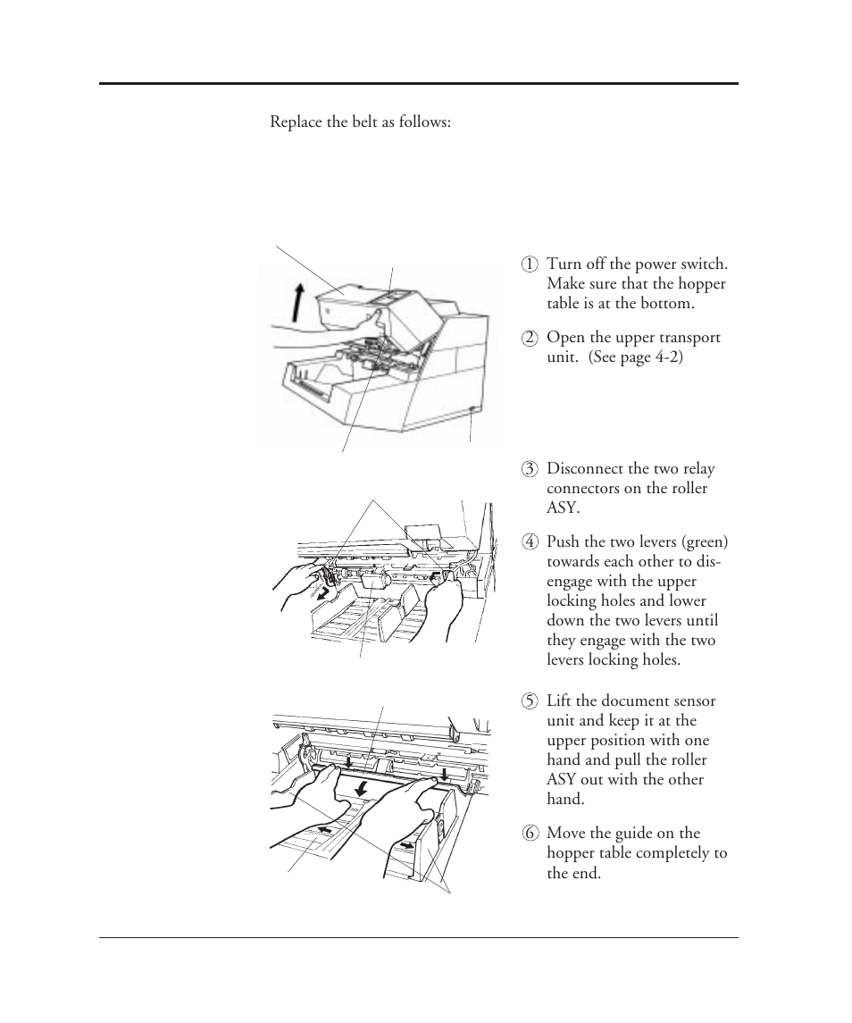 Belt replacement, Belt replacement -36 | FUJITSU M3099EX/EH User Manual | Page 166 / 228