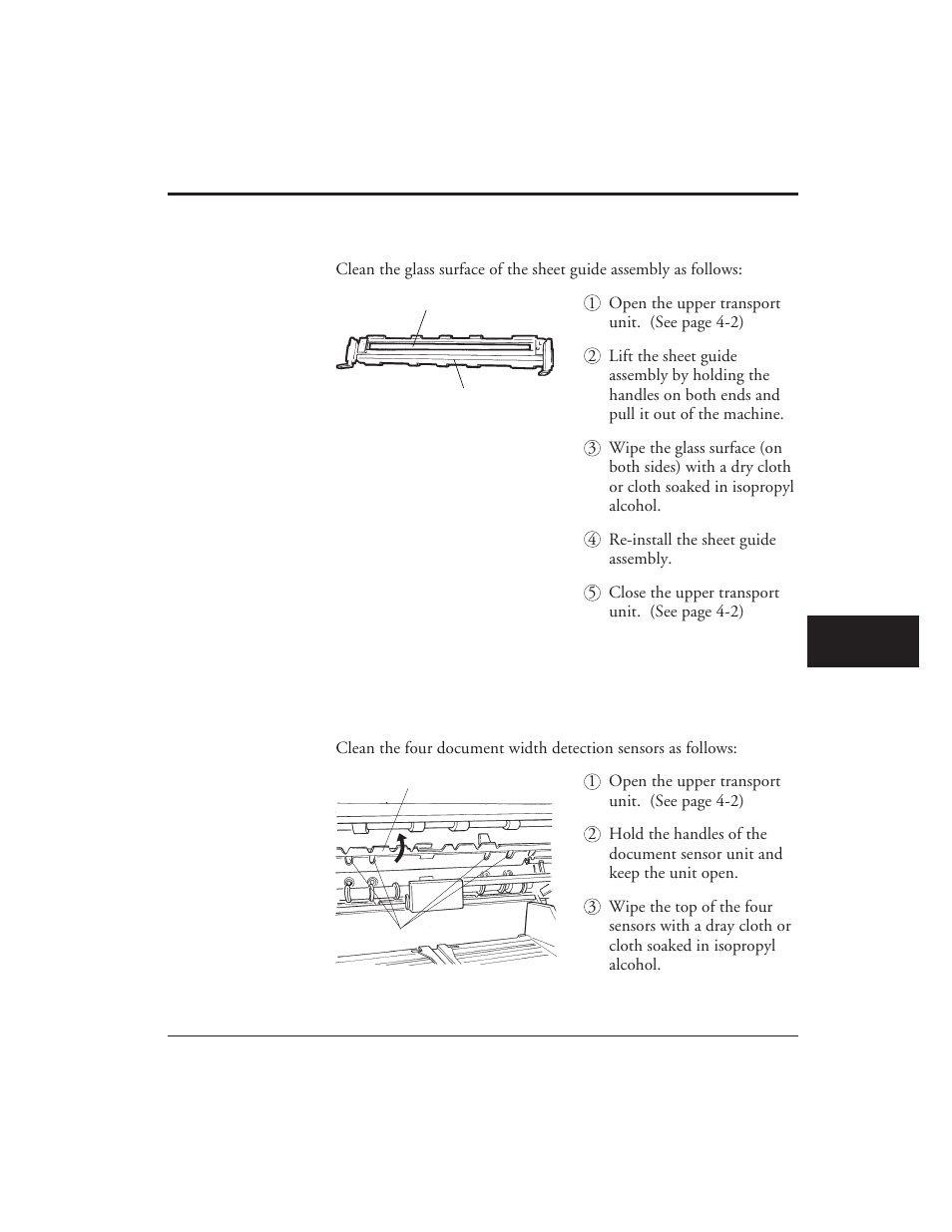Cleaning the glass surface, Cleaning the sensors | FUJITSU M3099EX/EH User Manual | Page 193 / 228