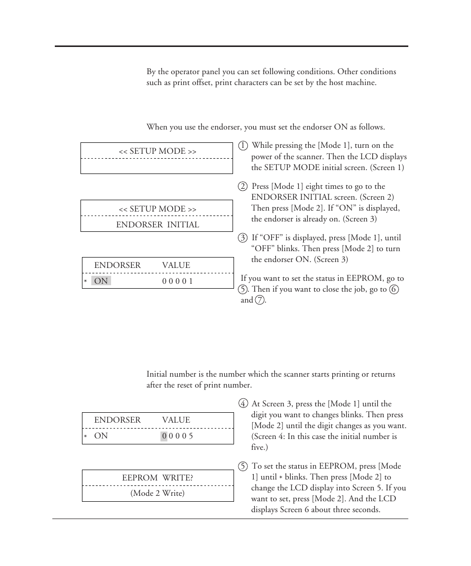 A2. panel operation, A2.1 how to set the endorser on (or off), A2.2 how to set the initial number | FUJITSU M3099EX/EH User Manual | Page 198 / 228
