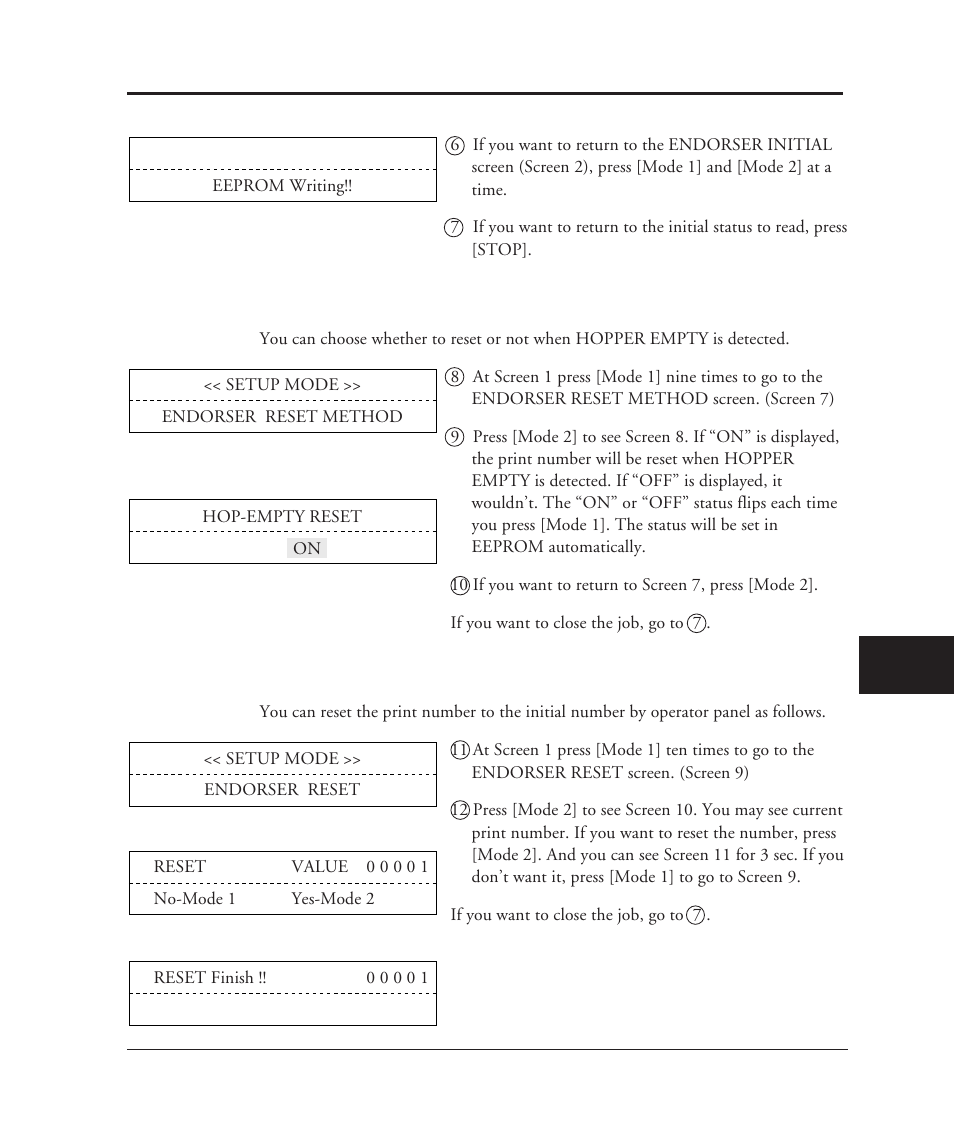 A2.3 how to set the print number reset condition, A2.4 how to reset the print number manually | FUJITSU M3099EX/EH User Manual | Page 199 / 228