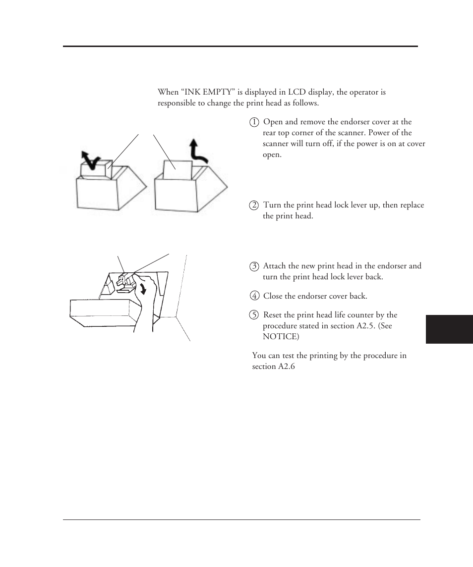 A3. print head handling, A3.1 replacing the print head | FUJITSU M3099EX/EH User Manual | Page 201 / 228