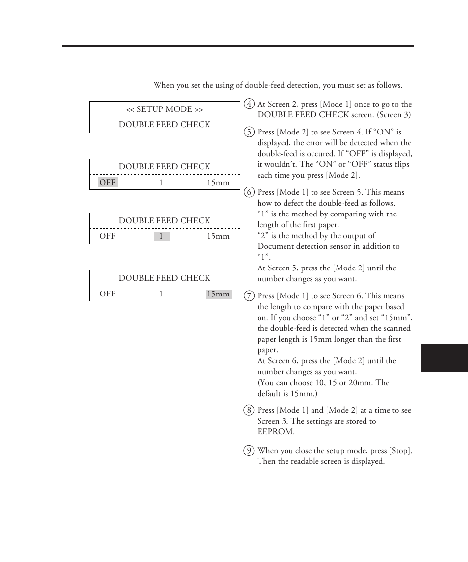 B3.1 setting double-feed detection | FUJITSU M3099EX/EH User Manual | Page 205 / 228