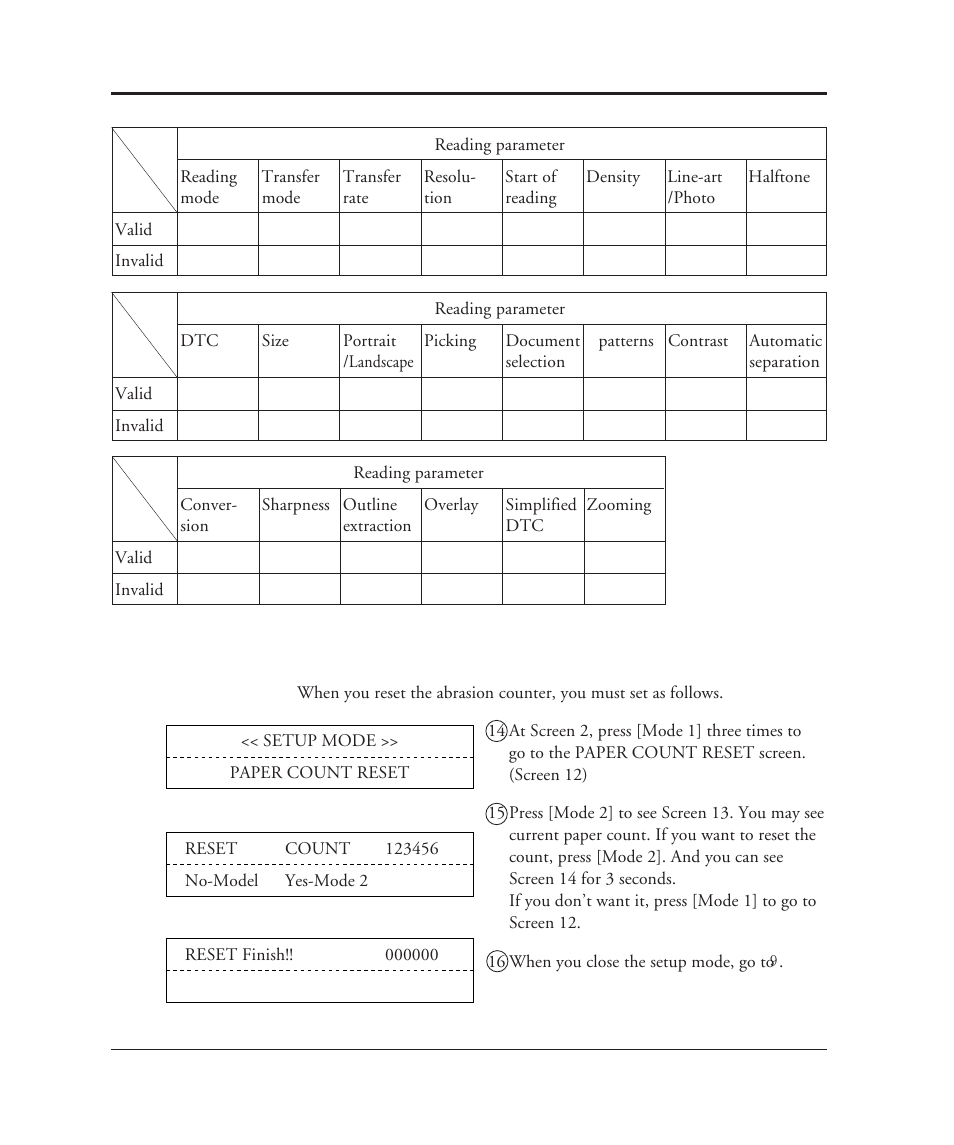B3.3 reset of abrasion counter | FUJITSU M3099EX/EH User Manual | Page 208 / 228