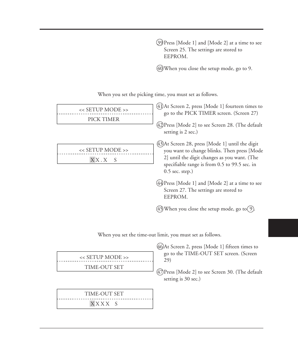 B3.14 setting picking time, B3.15 setting time-out limit, B3.14 | B3.15 | FUJITSU M3099EX/EH User Manual | Page 213 / 228