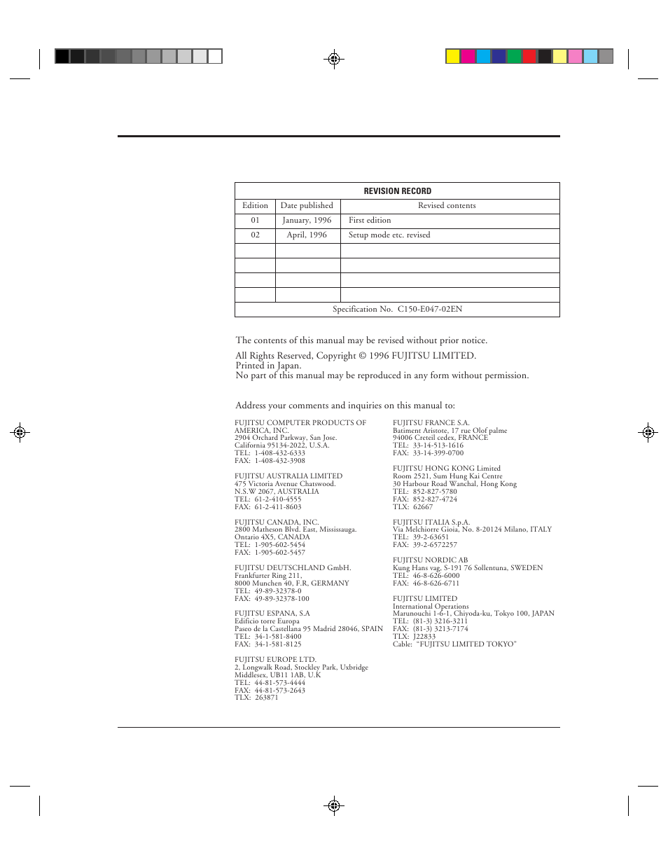 M3099ex/eh oem manual | FUJITSU M3099EX/EH User Manual | Page 3 / 228