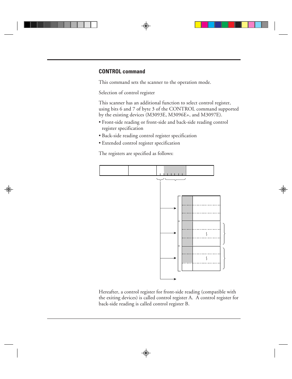 Control command | FUJITSU M3099EX/EH User Manual | Page 48 / 228