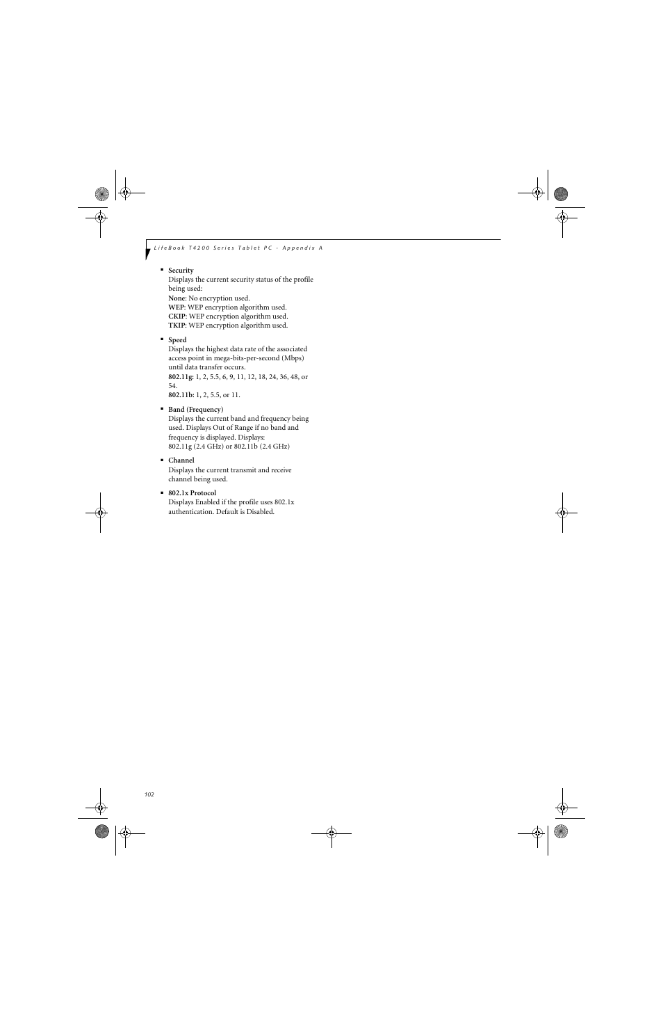 FUJITSU LifeBook Tablet PC T4220 User Manual | Page 112 / 136
