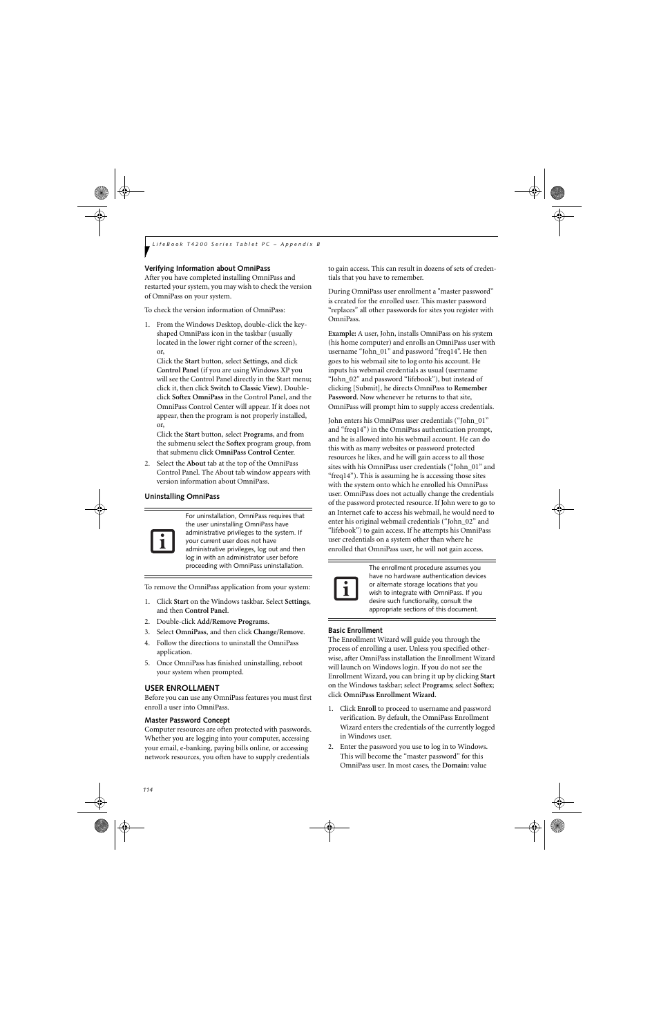 FUJITSU LifeBook Tablet PC T4220 User Manual | Page 122 / 136