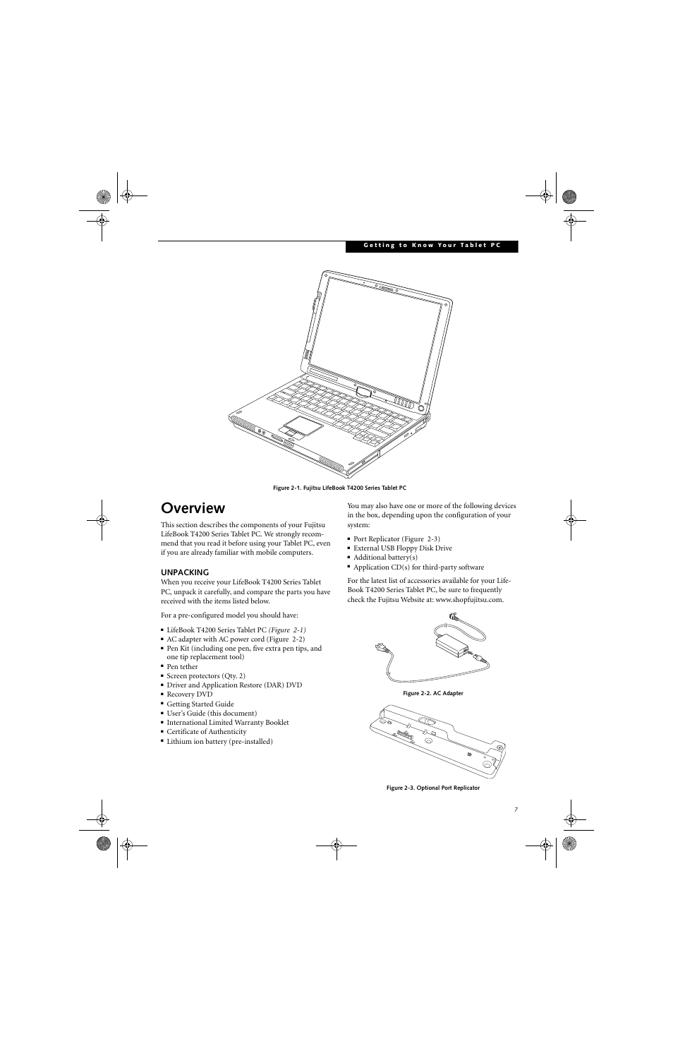 Overview | FUJITSU LifeBook Tablet PC T4220 User Manual | Page 15 / 136