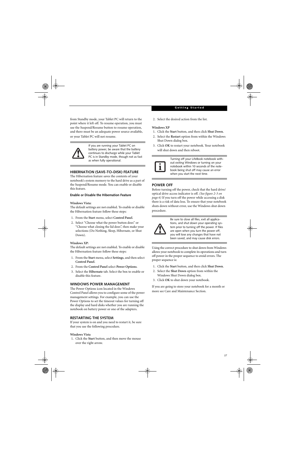 FUJITSU LifeBook Tablet PC T4220 User Manual | Page 47 / 136