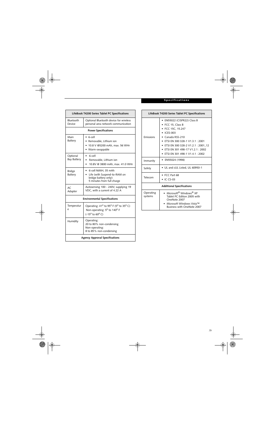 FUJITSU LifeBook Tablet PC T4220 User Manual | Page 89 / 136