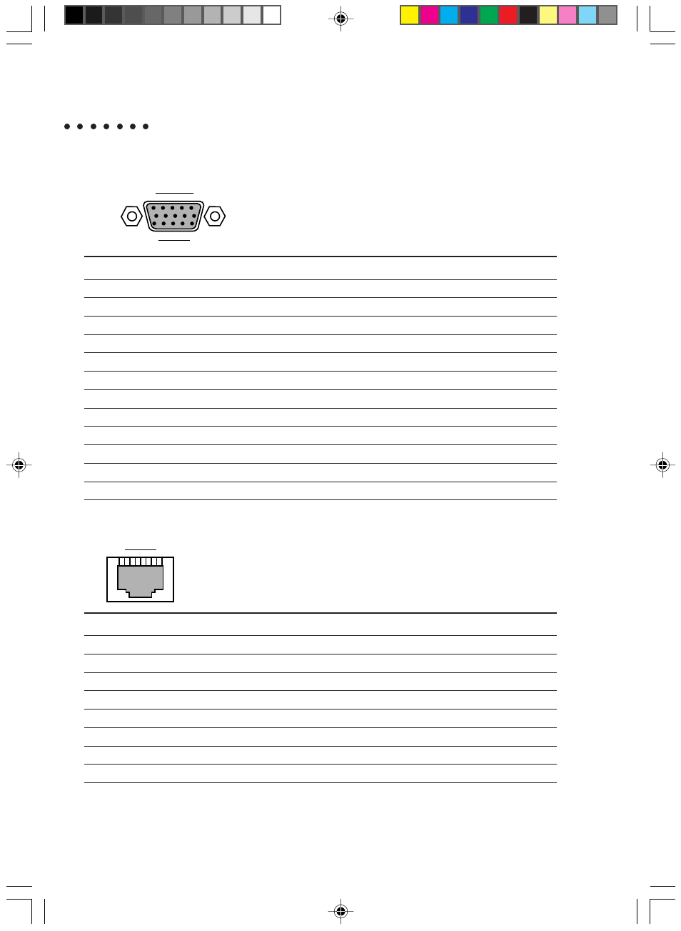 Connector specifications | FUJITSU DESKPOWER 5000 User Manual | Page 112 / 122