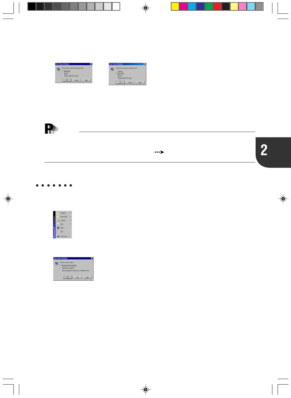 Turning off the power via windows nt, Point | FUJITSU DESKPOWER 5000 User Manual | Page 21 / 122