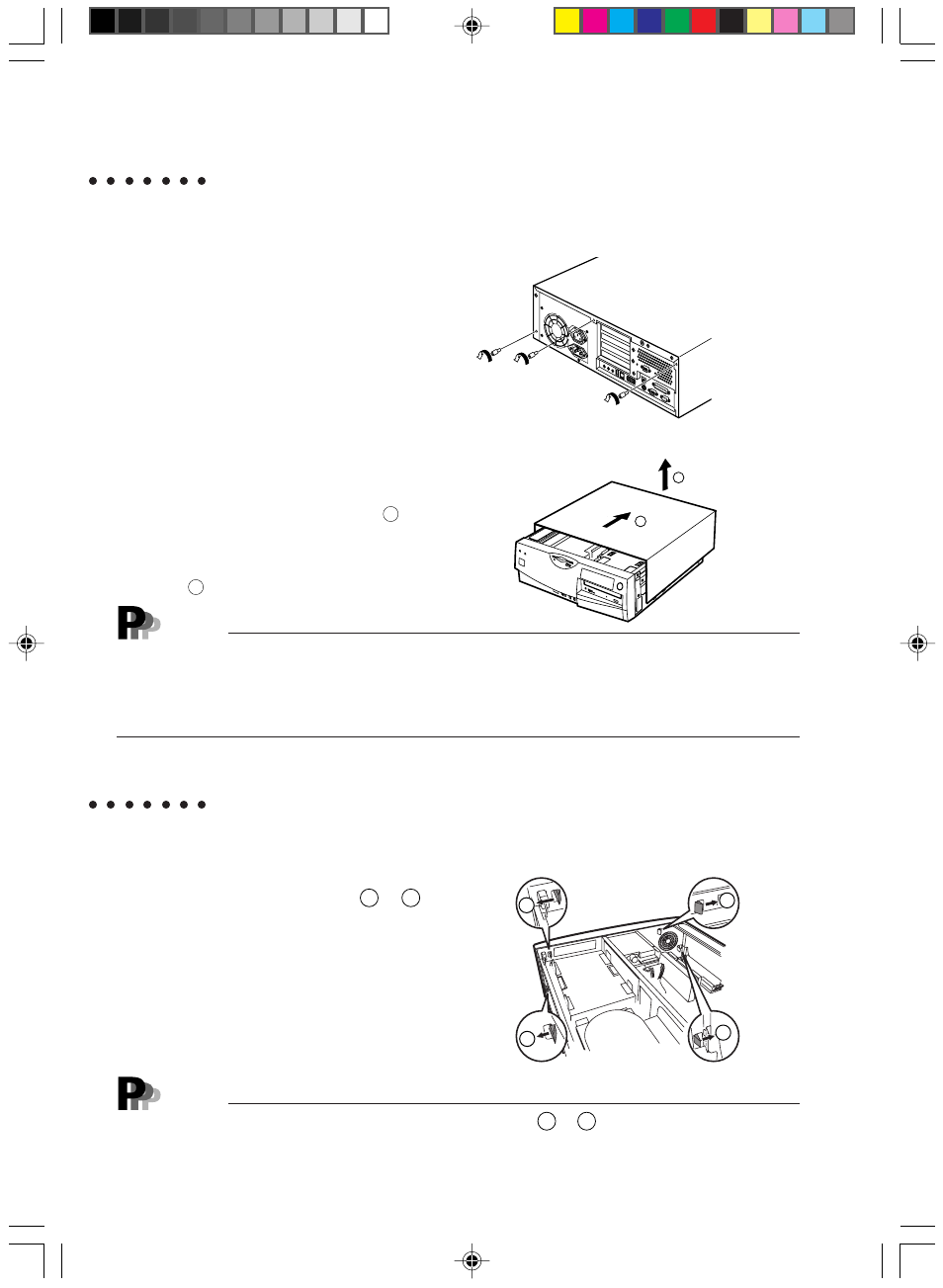 Removing the upper cover, Removing the front panel, Point | FUJITSU DESKPOWER 5000 User Manual | Page 32 / 122