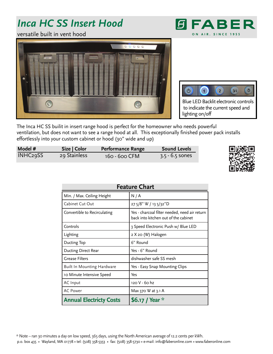 Faber Inca HC SS 630002752 User Manual | 2 pages