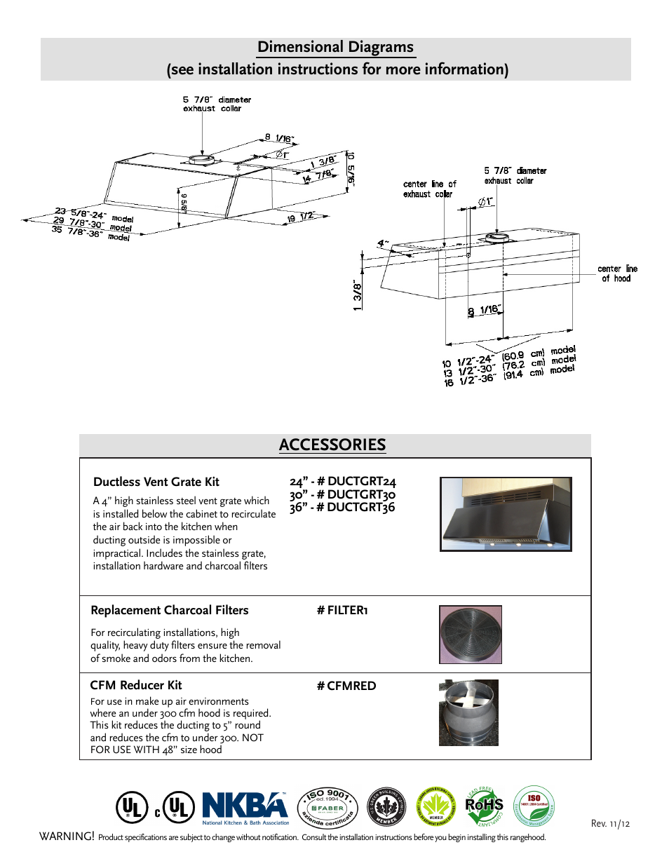 Accessories | Faber MAGN24SS User Manual | Page 2 / 2