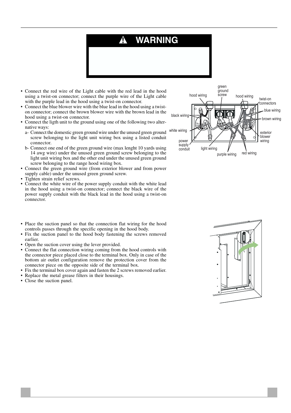 Warning, 13 en, Electrical connection | Faber Remote Blower User Manual | Page 13 / 16