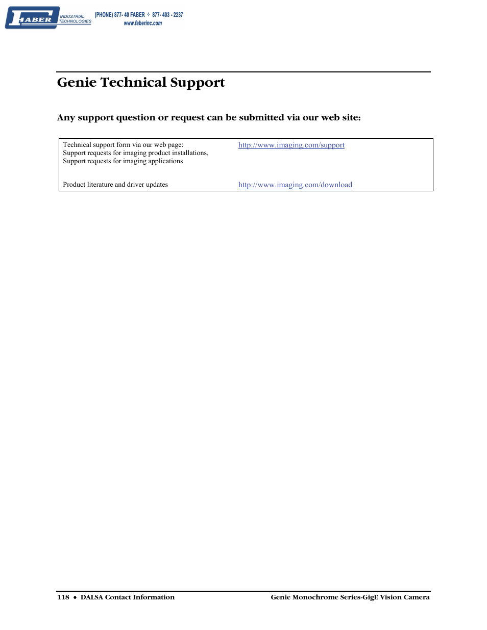 Genie technical support | Faber Genie M1600 User Manual | Page 120 / 127