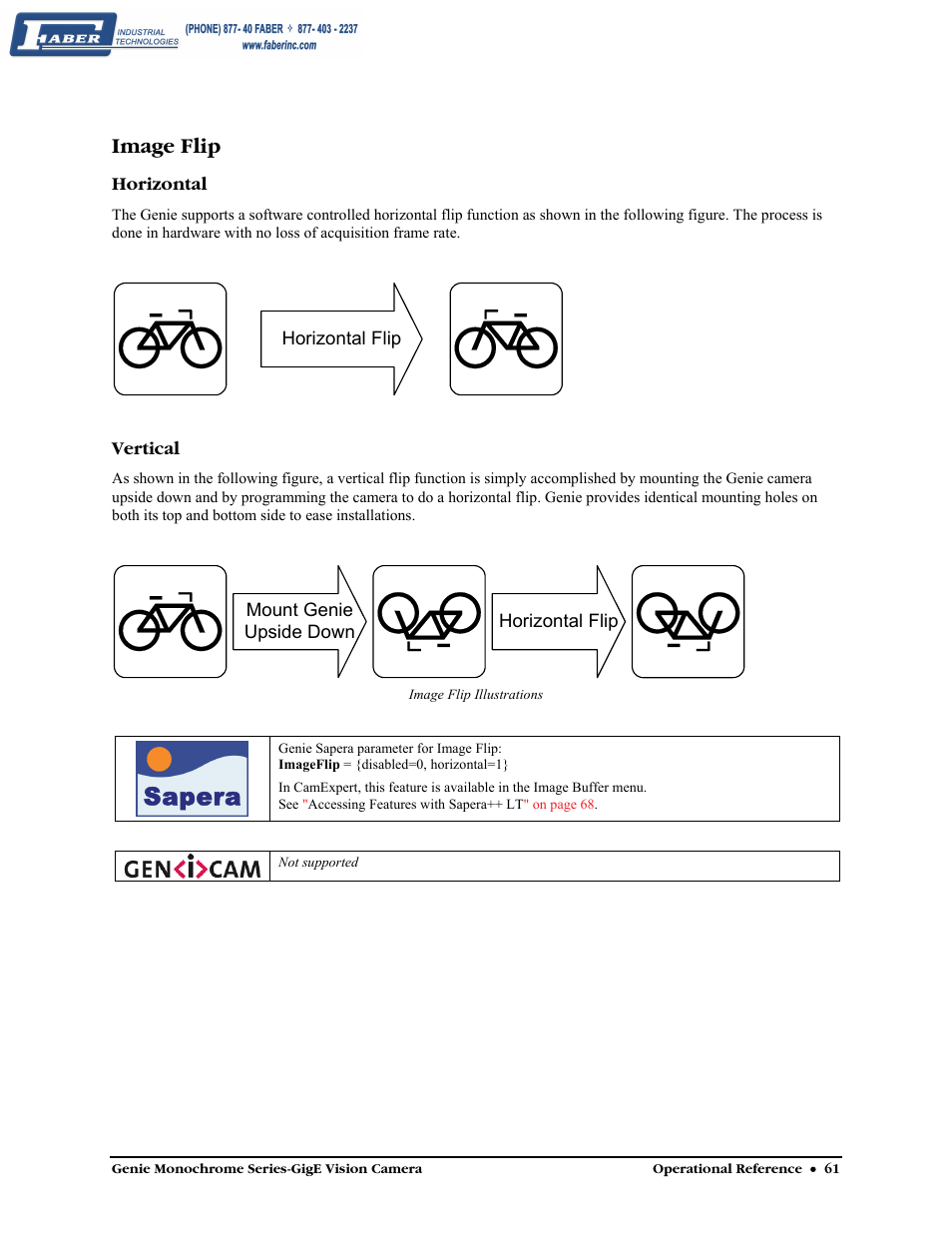 Image flip, Sapera | Faber Genie M1600 User Manual | Page 63 / 127