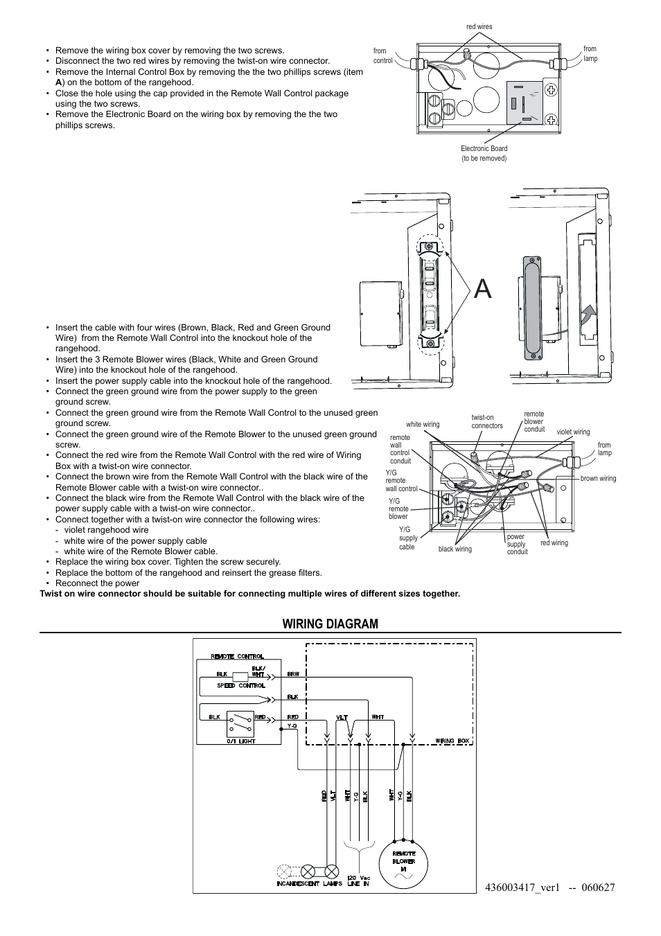 Wiring diagram | Faber INCA PRO 30 RB User Manual | Page 2 / 2