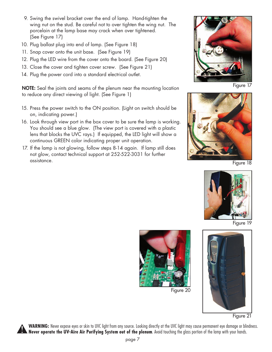Field Controls UV-18HPC User Manual | Page 7 / 12