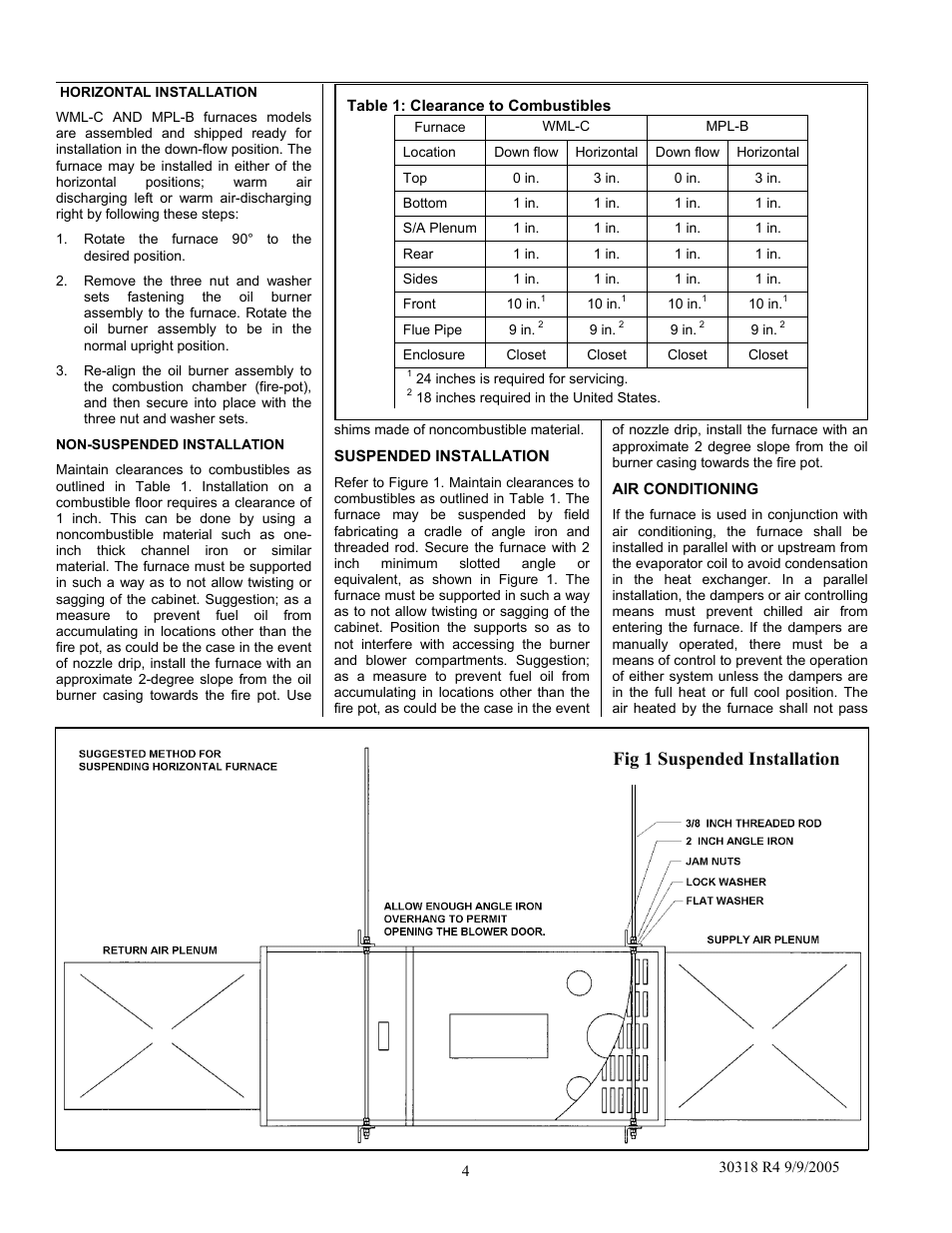 Fig 1 suspended installation | Field Controls WML-C User Manual | Page 4 / 40