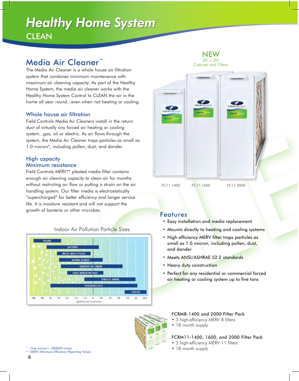 Cle an cle an | Field Controls IAQ11 User Manual | Page 8 / 16