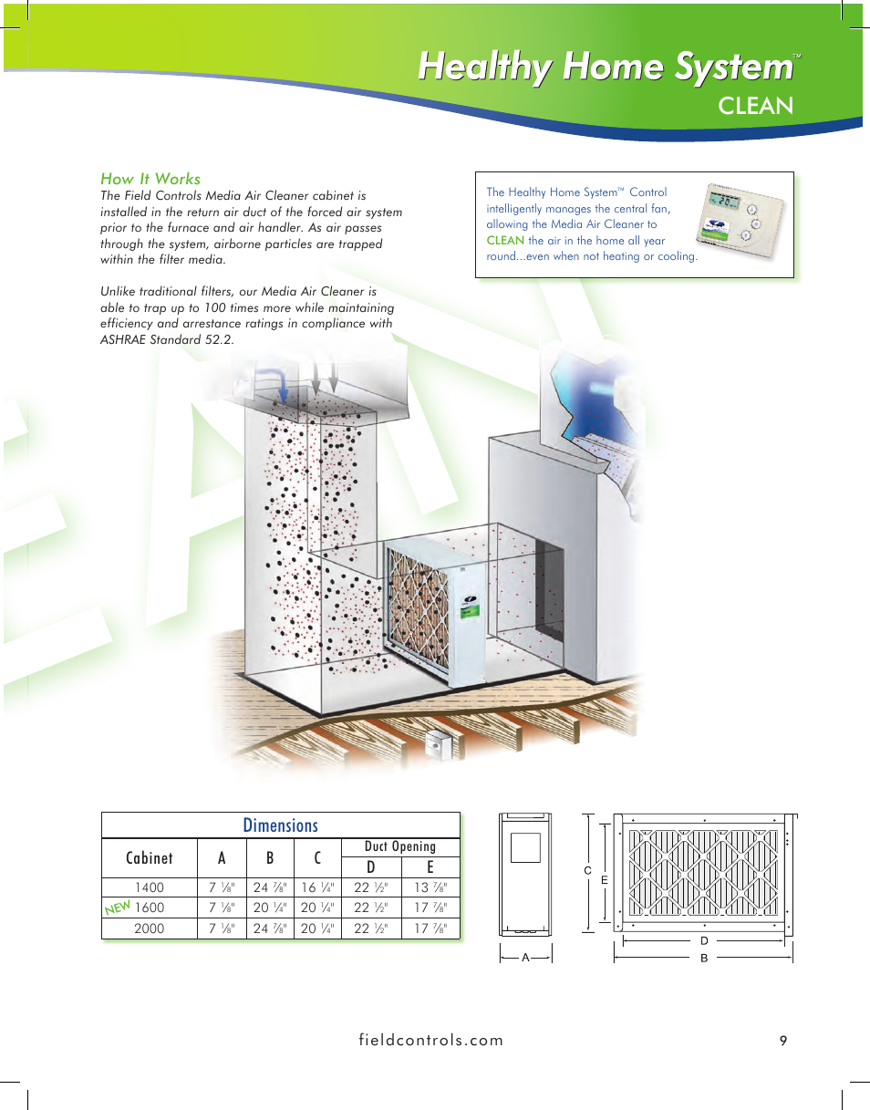 Cle an | Field Controls IAQ11 User Manual | Page 9 / 16