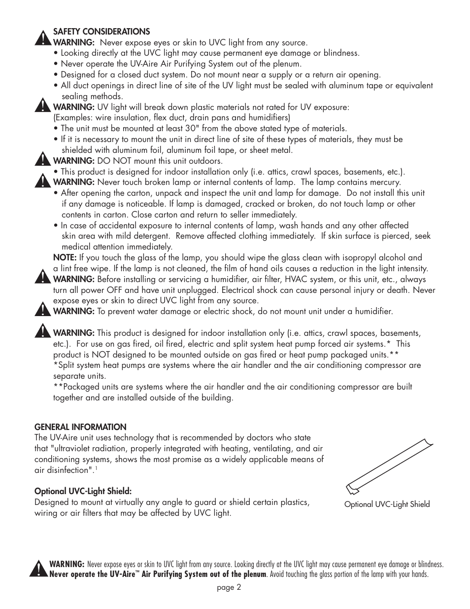 Field Controls UV-16/24 User Manual | Page 2 / 8