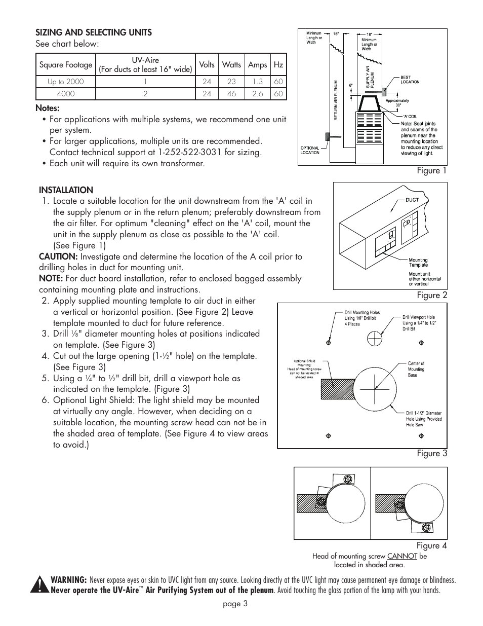 Field Controls UV-16/24 User Manual | Page 3 / 8