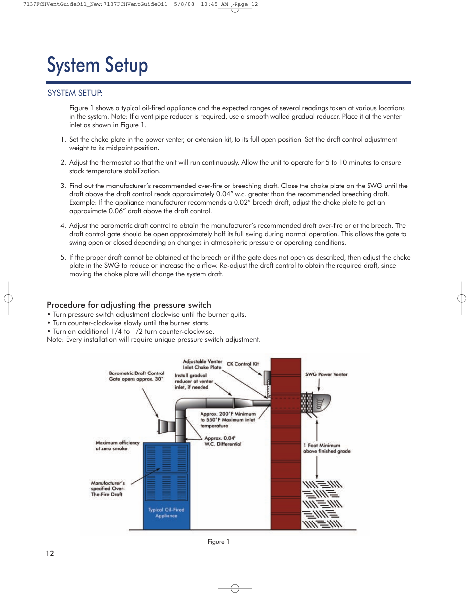 System setup | Field Controls Oil Venting Systems User Manual | Page 11 / 14