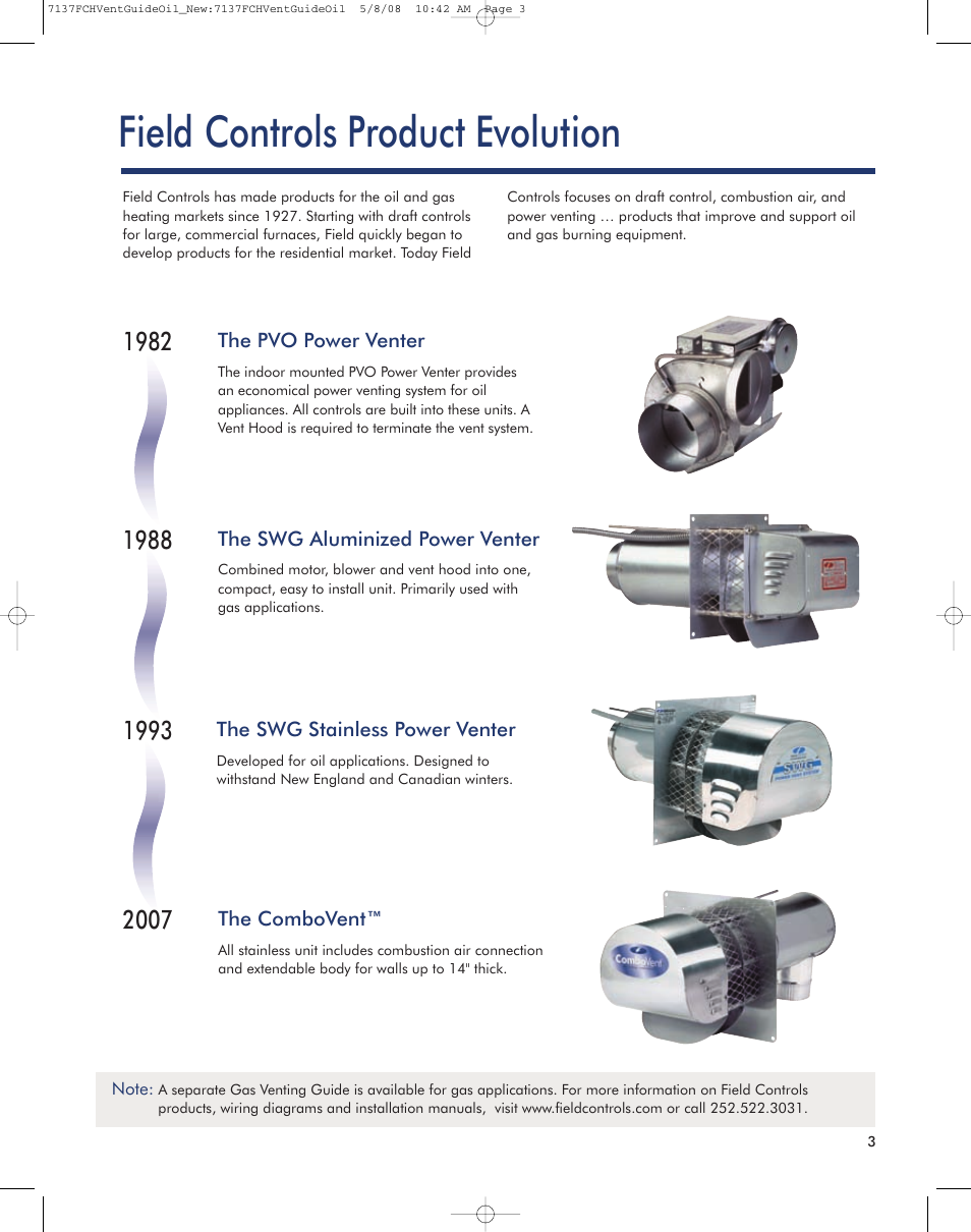 Field controls product evolution | Field Controls Oil Venting Systems User Manual | Page 2 / 14