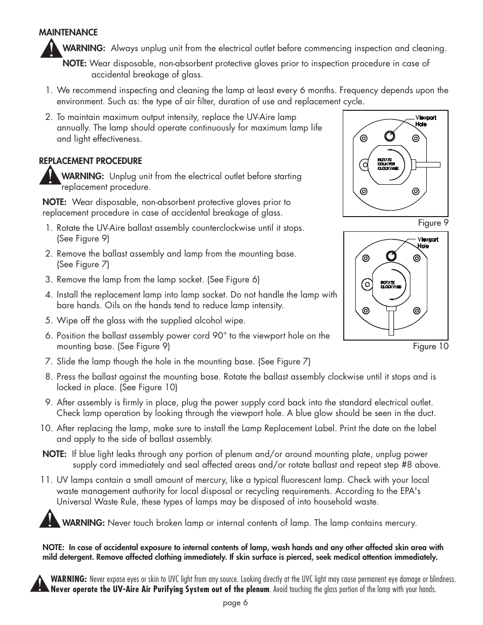 Field Controls UV-Aire UV-16/120 User Manual | Page 6 / 8