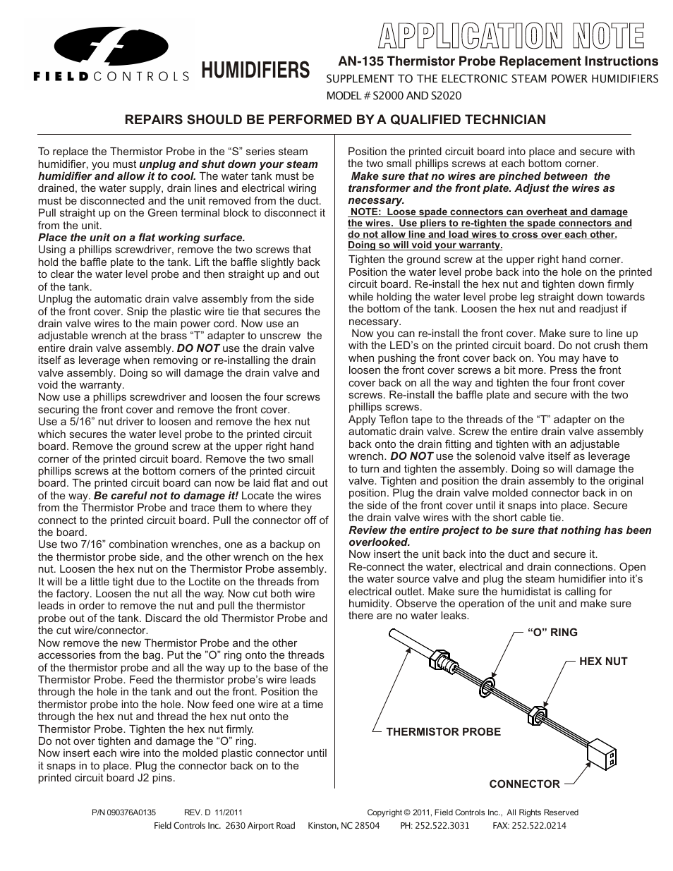 Field Controls Field Contours s AN-135 User Manual | 1 page