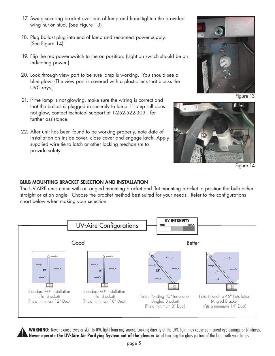 Uv-aire configurations | Field Controls UV-AIRE UV-E User Manual | Page 5 / 8