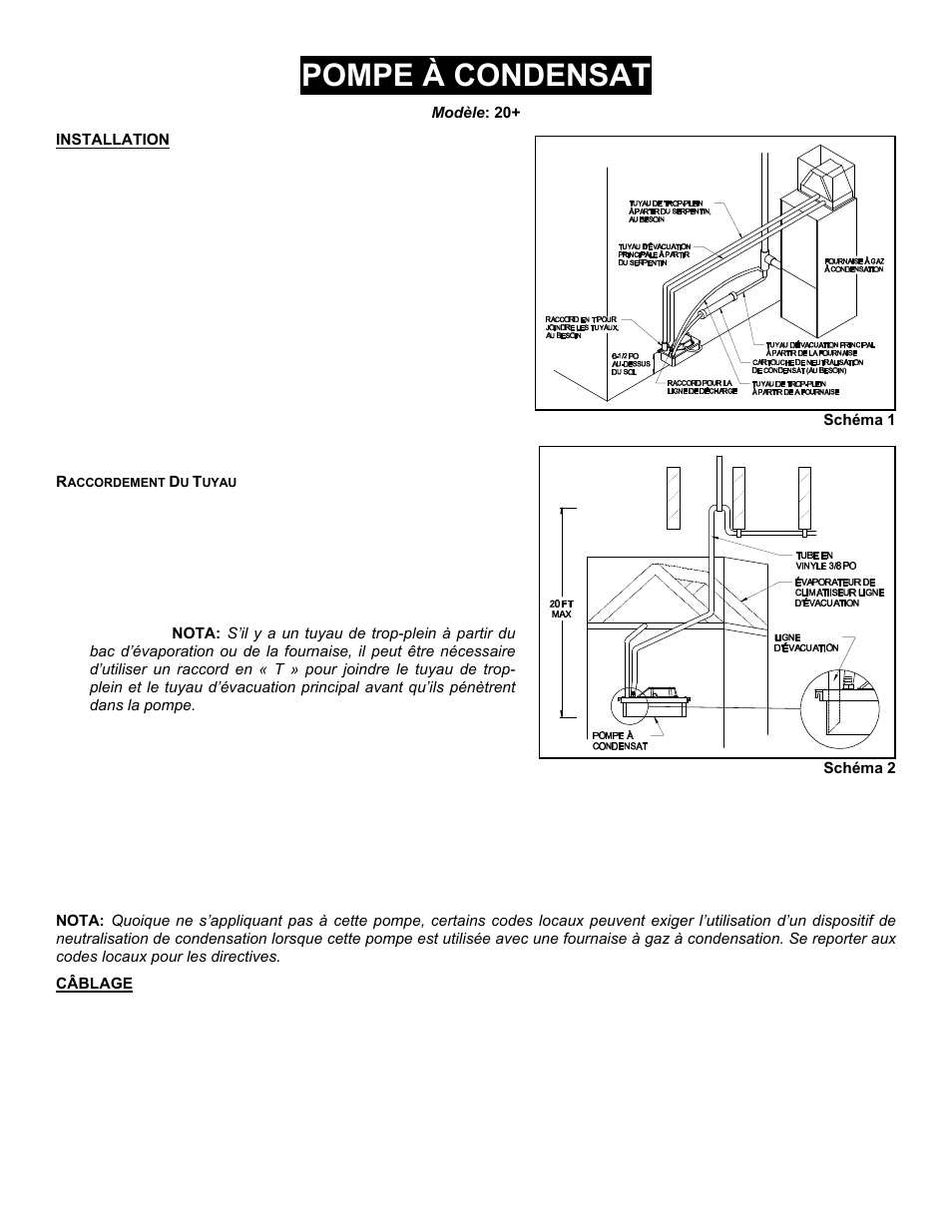 Pompe à condensat | Field Controls 20+UL User Manual | Page 5 / 12