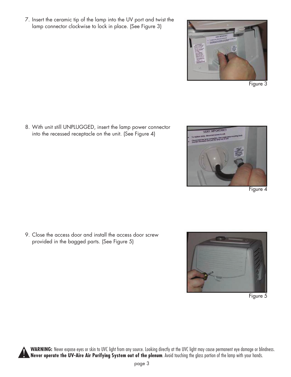 Field Controls UV-Aire Air Purifying System UV-500C User Manual | Page 3 / 8