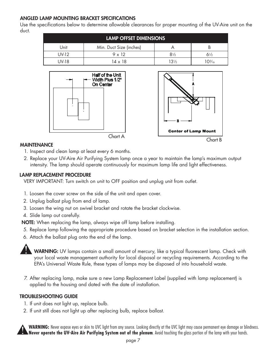 Field Controls UV-12 User Manual | Page 7 / 8