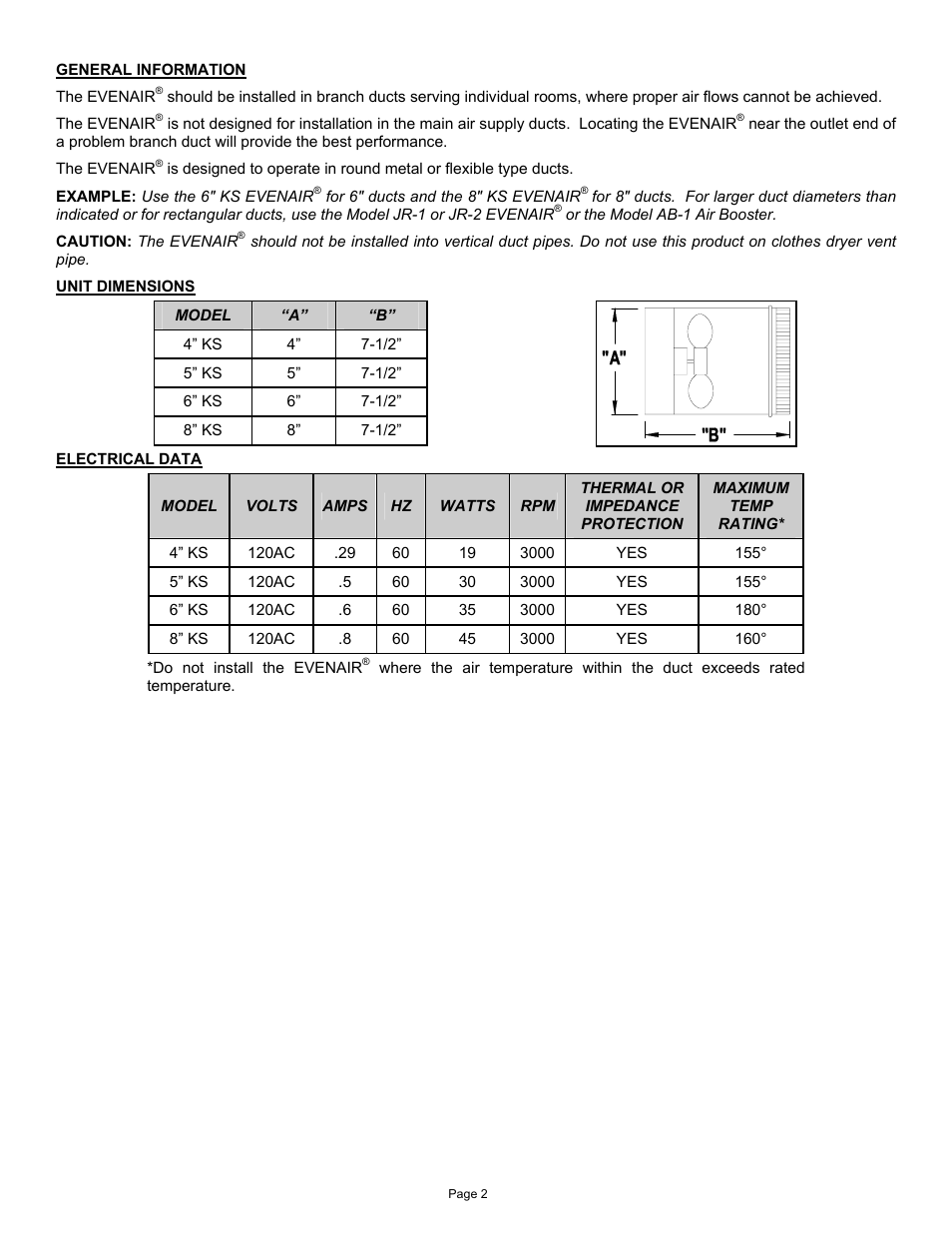 Field Controls TB26TB User Manual | Page 2 / 12