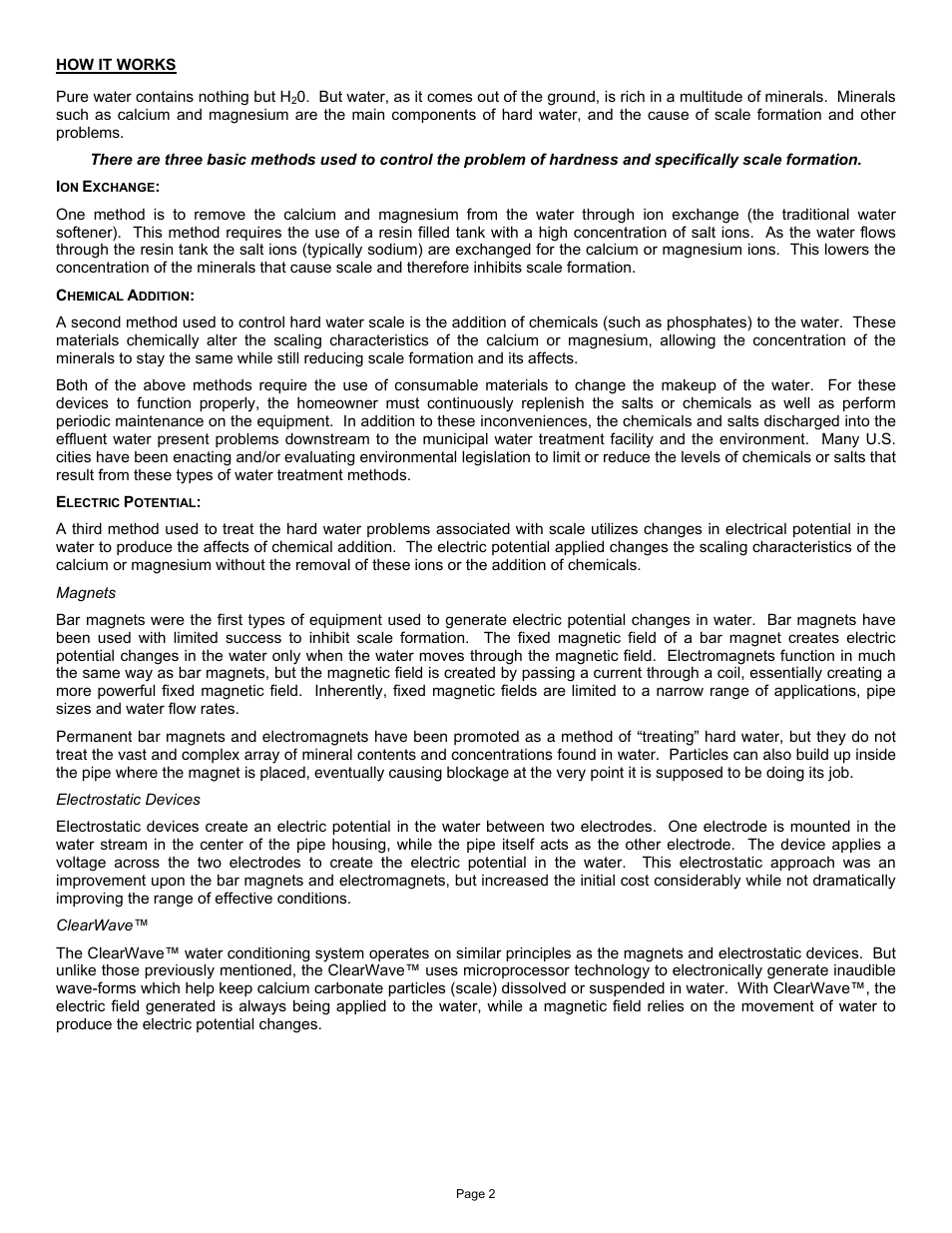 Field Controls CW-HD-1 User Manual | Page 2 / 8