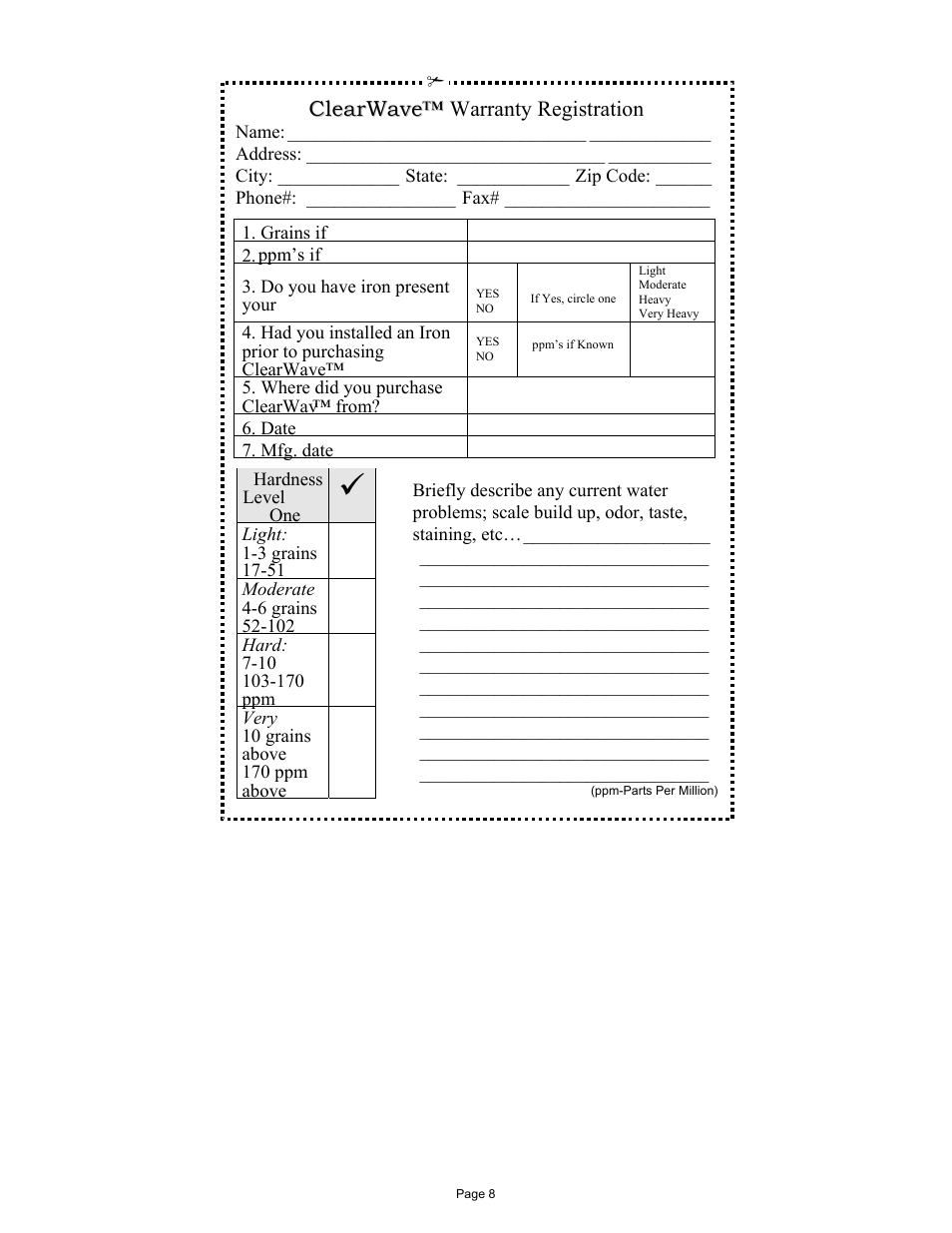 Field Controls CW-HD-1 User Manual | Page 8 / 8