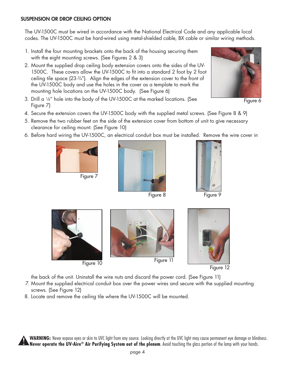 Field Controls UV-AIRE UV-1500C User Manual | Page 4 / 8