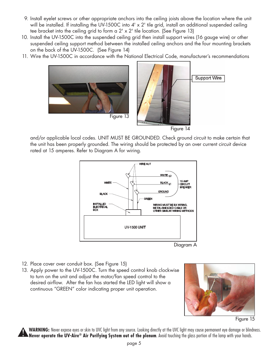 Field Controls UV-AIRE UV-1500C User Manual | Page 5 / 8