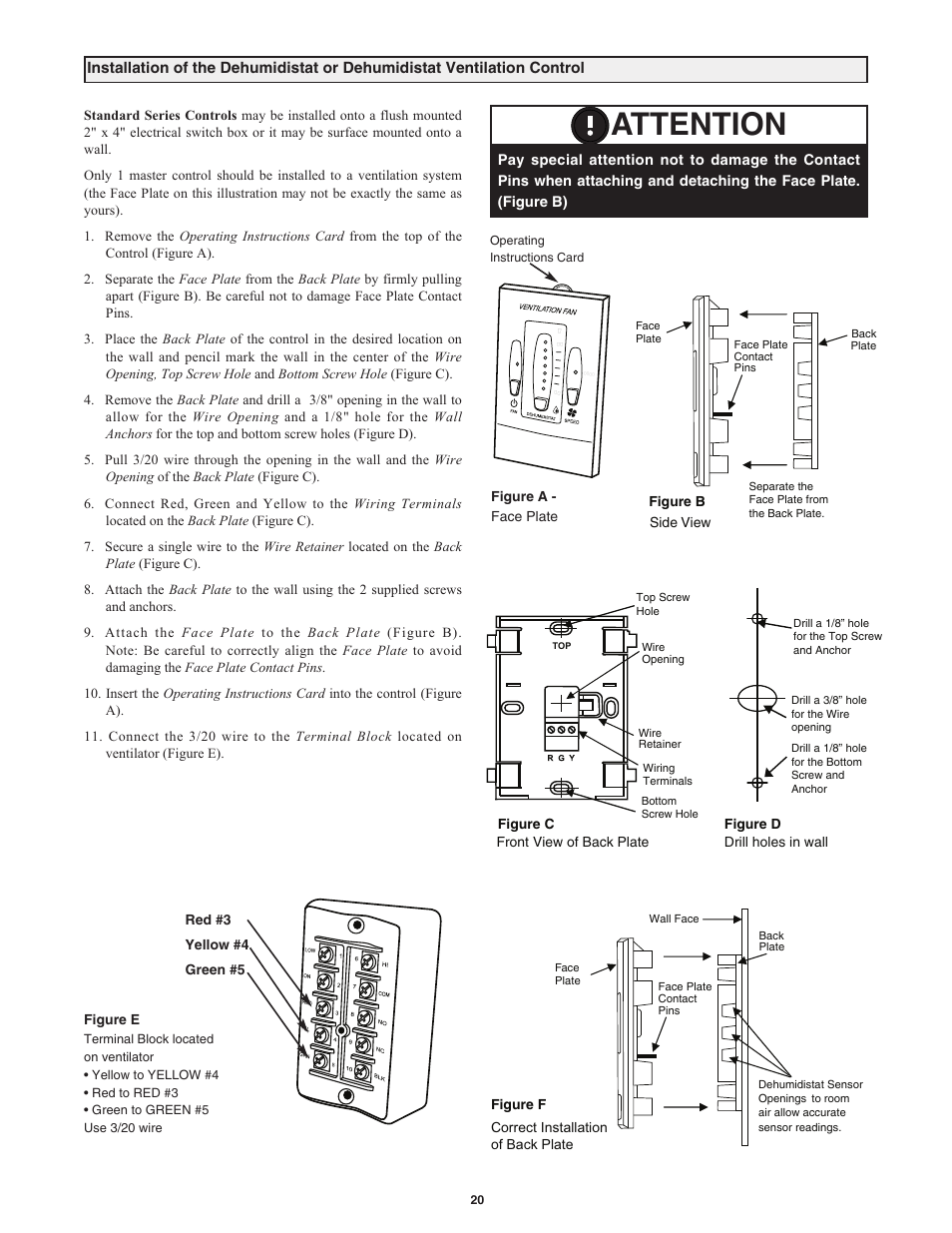 Attention | Field Controls Heat Recovery Ventilator FC95HRV. User Manual | Page 20 / 32